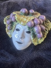 Vintage Italian Majolica Ceramic Wall Sculpture