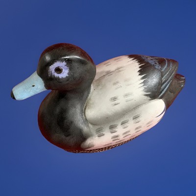 Vtg Ceramic Duck Duckling Hand Painted Pretty Markings  5  Shiny Eyes NICE