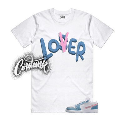 1 Cobalt Bliss Denim White Pink Glow Low T Shirt Match LOVER