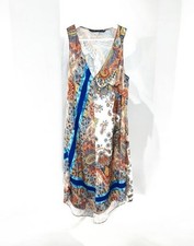 Zara Basic Women’s M Sleeveless Midi Paisley Airy Summer Dress V-Neck