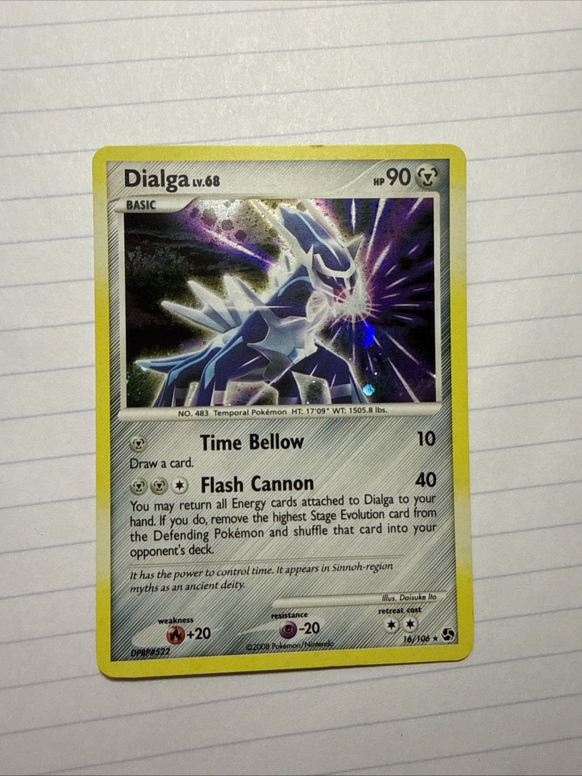 Pokemon Dialga Card 16/106 Great Encounters Series Holo NM/LP
