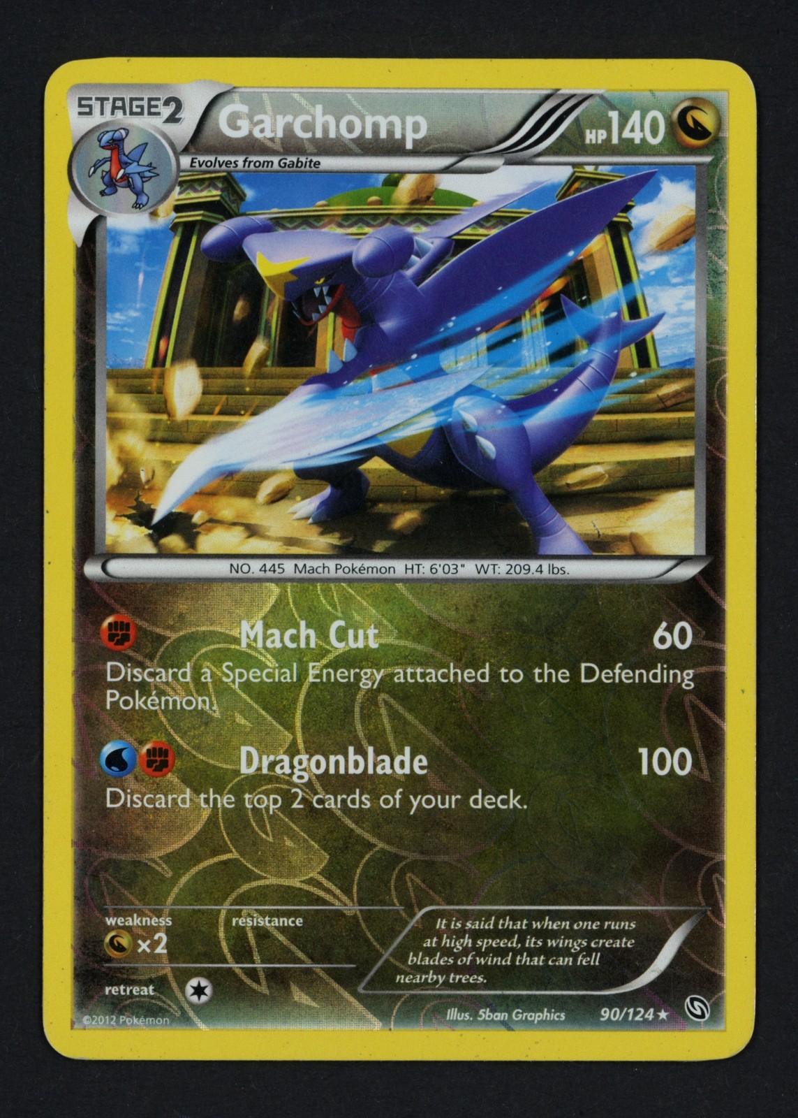 Garchomp 90/124 Reverse Holofoil Dragons Exalted Rare Pokemon TCG