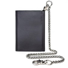 Real Leather RFID Blocking Bifold Wallets for Men Double Zipper Coin Pocket P...