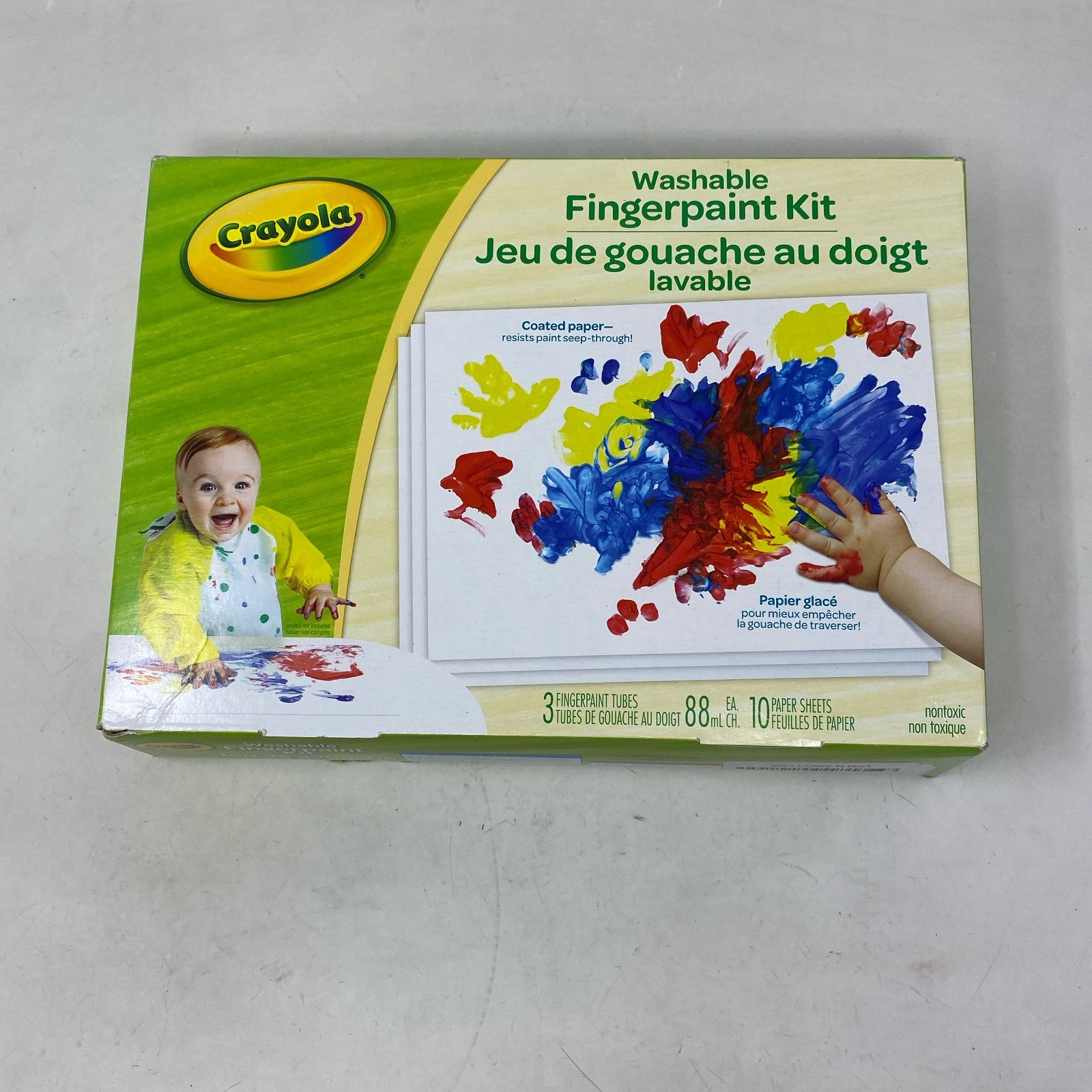 Crayola My First Fingerpaint Kit Washable, 3ct 3oz + 10 Sheets