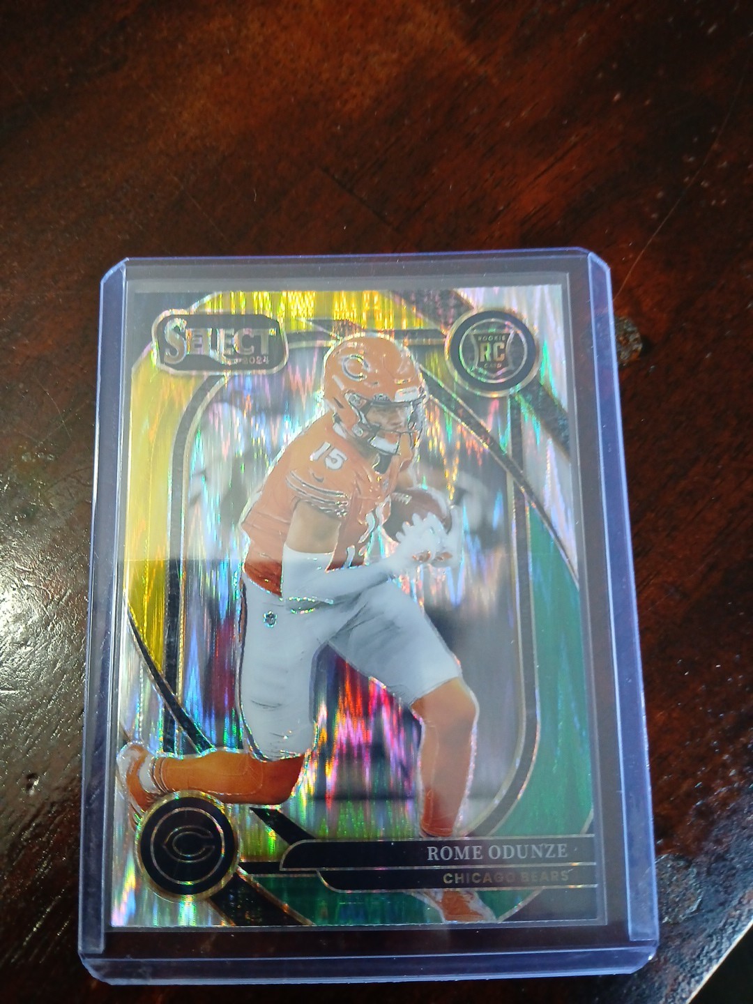 2024 Panini Select - Club Level Rome Odunze #236 Green & Yellow Shock Prizm (RC)