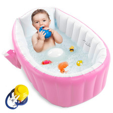 Inflatable Baby Bathtub, Portable Infant Toddler Bathing Tub Non Slip Travel Bat