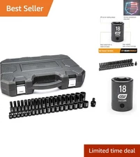 Professional 39-Piece Metric Impact Socket Set - Off-Corner Loading Design