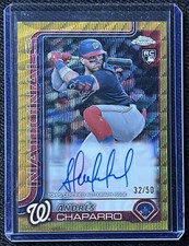 2025 Topps Chrome - Rookie Autos Andres Chaparro #RA-AC Gold Wave Refractor /50