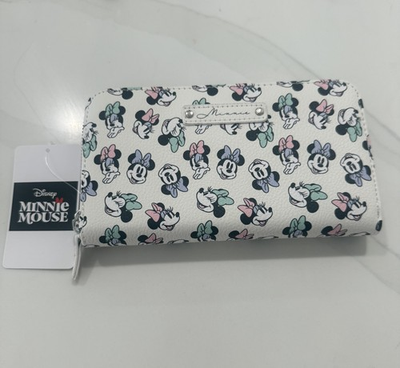 #ad Disney Minnie Mouse Pastel Zip Around Wallet Aldi Limited Edition New NWT $15.99