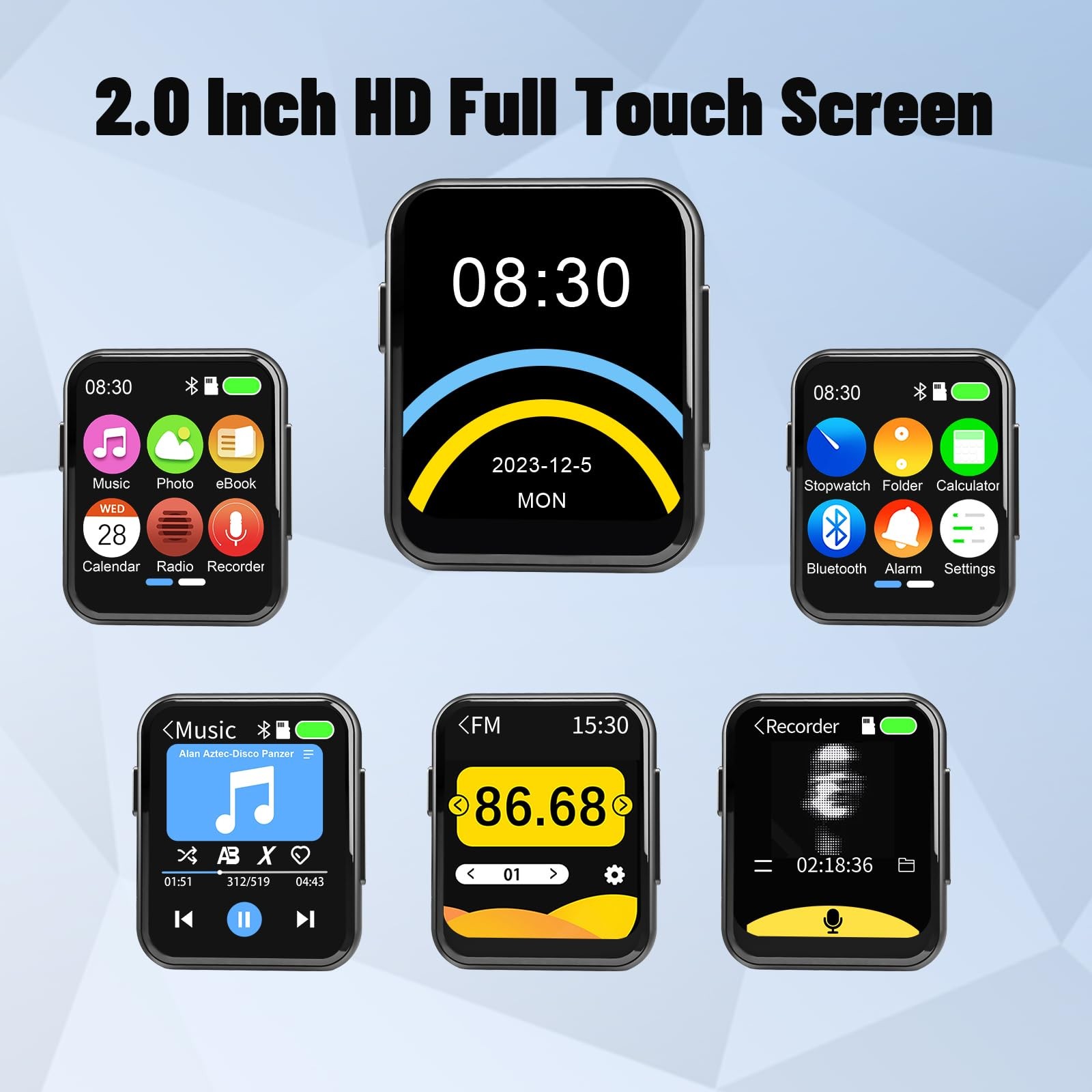 128GB MP3 Player with Bluetooth 5.3, Portable Digital Lossless Music Player w...