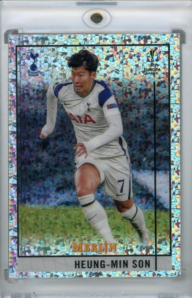 2020-21 Topps Merlin Chrome Tottenham Heung-Min Son Speckle /150 Card