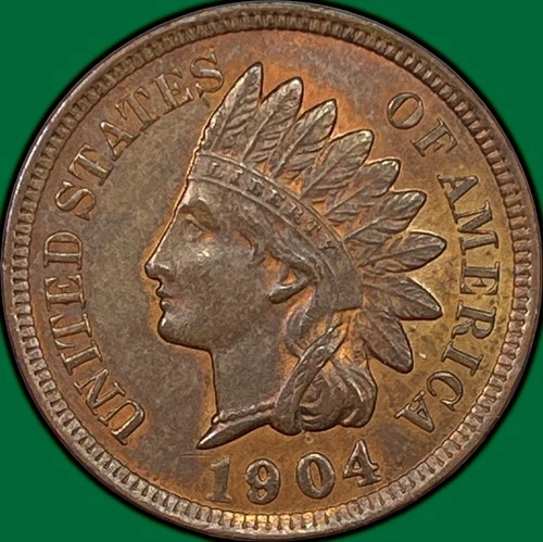 1904 RB Red Brown Indian Head Cent Uncirculated UNC Coin #32641