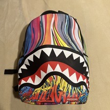 Sprayground Abstract Shark Designer Backpack Adjustable Strap - Preowned