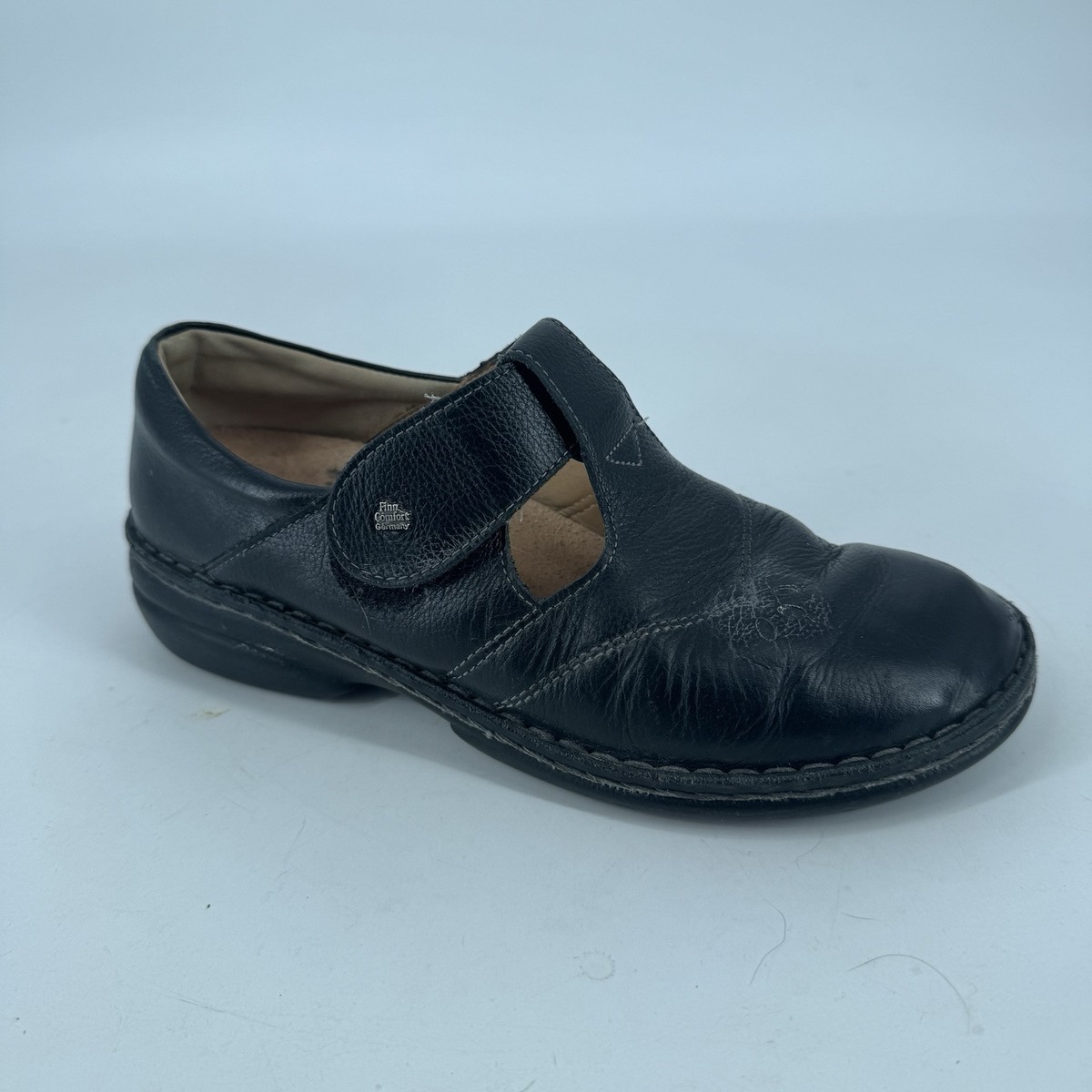 Finn Comfort shoes womens black leather comfort germany loafers punk  office