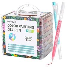 Gel Pens For Coloring 72 Pack Colored Pens for Black Paper  White Paper 0.6M...