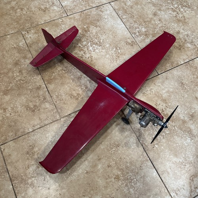 #ad #ad Vintage Gas Powered Airplane String Control RC Plane $150.00