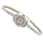 Lady Vintage Rolex Manual Tennis Watch 14k White Gold with Diamonds Circa 1950s