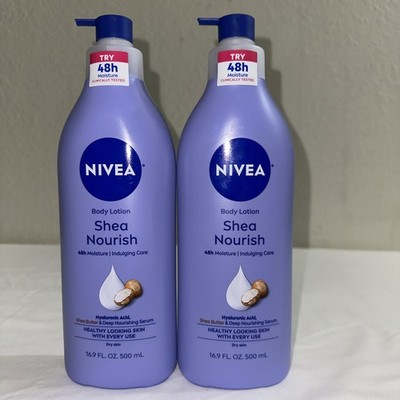 2 NIVEA Shea Nourish Body Lotion for Dry Skin with 16.9 Fl Oz (Pack of 1) 