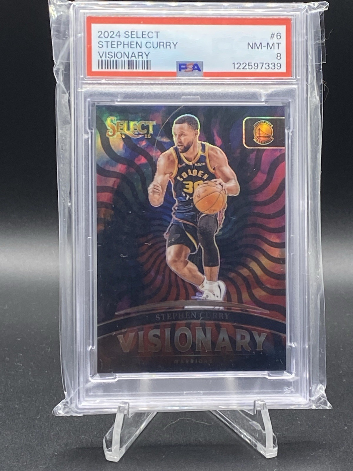 2024-25 Panini Select STEPHEN CURRY VISIONARY CASE HIT SSP PSA 8 - Warriors