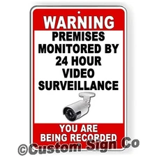 Video Surveillance Security Aluminum Sign No Trespass Alarm Camera CCTV