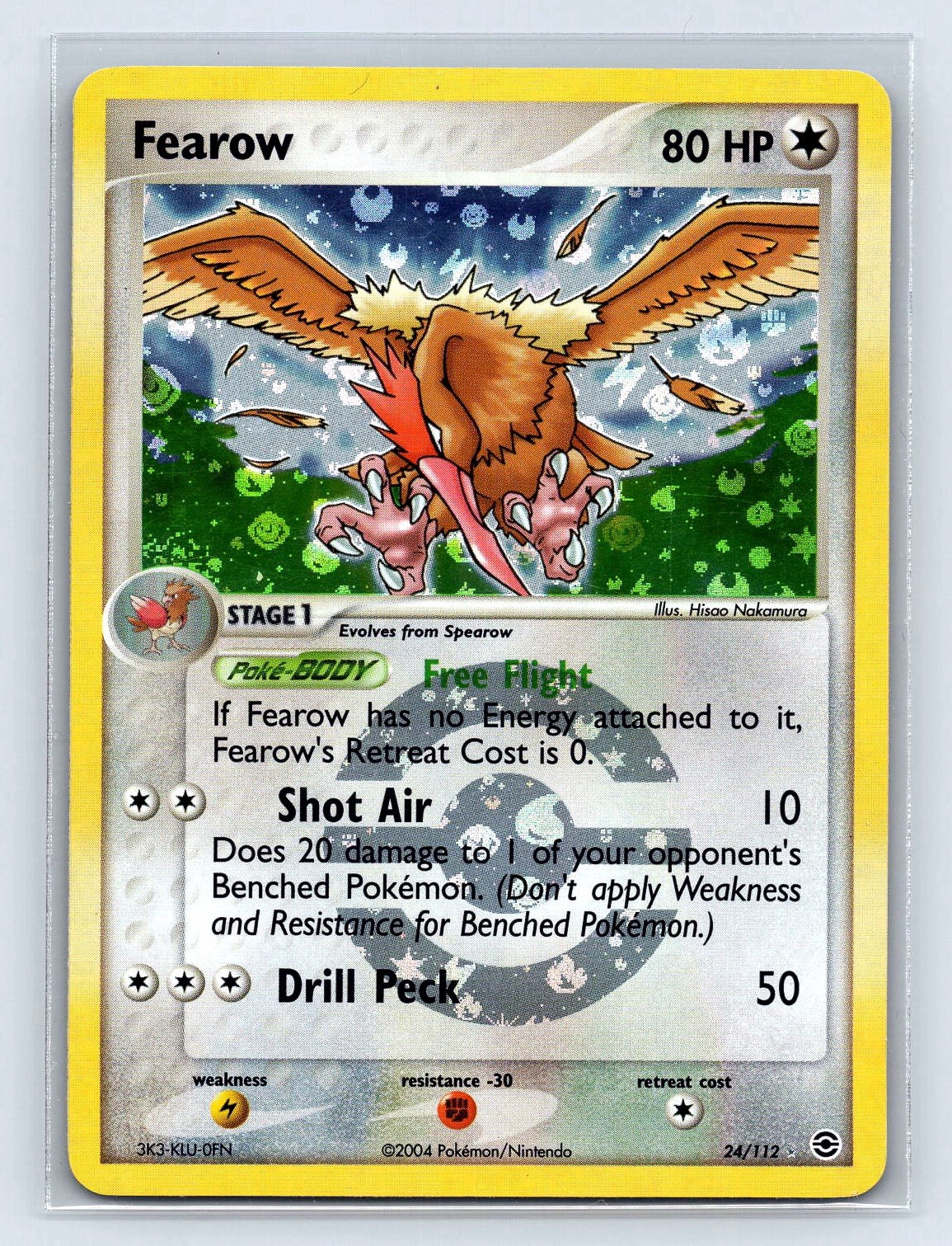 Fearow 24/112 EX Fire Red Leaf Green Reverse Holo Rare Vintage Pokemon TCG Card