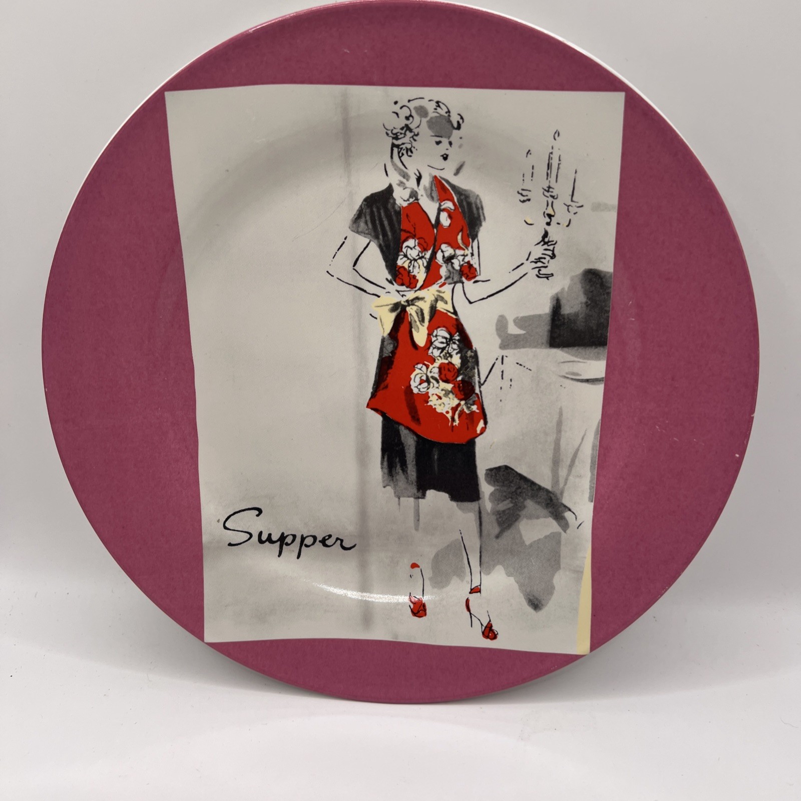 Vintage Rosanna Plates Set of 2 Retro Fashion Ladies Supper Dinner