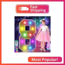 Imprsv Colorful 4FT Marquee Numbers 8, 18 Colors Large Light up Numbers