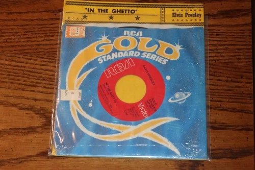 NEW VINYL 45 ELVIS PRESLEY IN THE GHETTO SEALED WITH DISPLAY CARD NEW UNPLAYED