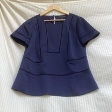 Banana Republic Blue Blouse With Lace Like Detail. Size Small