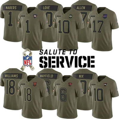 NWT Men's All Players Olive 2025 Salute to Service Stitched Jersey