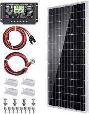 Solarpanel 100W 12V mit Laderegler und Kabeln für Photovoltaik Nutzung