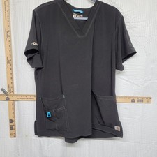 Carhartt Force Modern Fit Scrub Top XL Gray V-Neck Short Sleeve Workwear