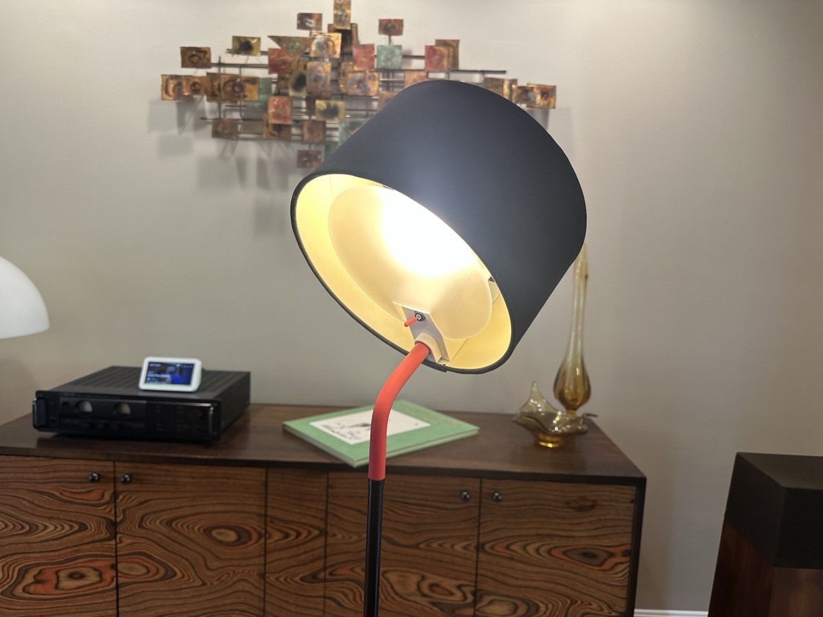 Vintage Ledet IKEA Black Red Modern Floor Lamp Adjustable 1990s | eBay