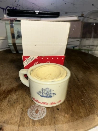 Vintage Old Spice Shaving Mug Shulton Milk Glass Mint With Box And Original Soap