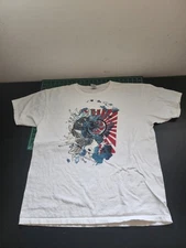 Hawaiian Island Creations HIC White t-Shirt Men's Size XL Rising Sun Koi Graphic