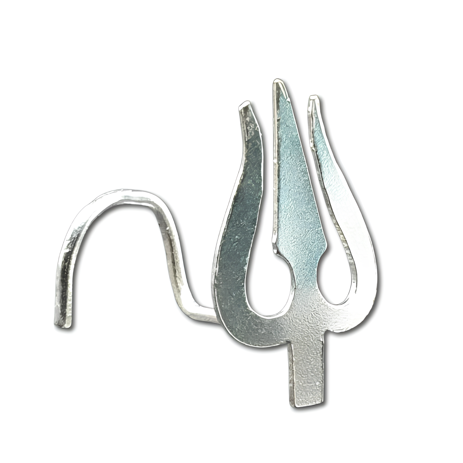 Trident Nose Stud Long 25mm 18g (1mm) Trishul Fishtail Pin 925 Silver Piercing