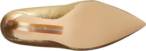 Sam Edelman Hazel Gold Stiletto Heeled Slip On Pointed Toe Classic Dress Pumps - Picture 4 of 6