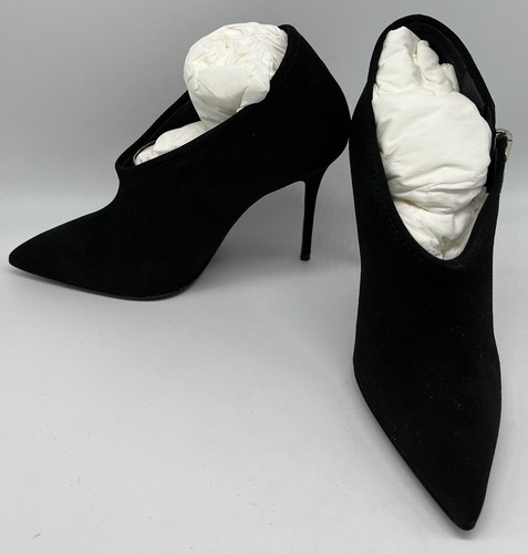 Giuseppe Zanotti Black Suede Pointed Toe Shoe Boot w/ Crystal Tooth Charm sz 35 - Picture 3 of 7