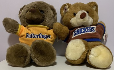 Vintage 1987 15'' SNICKERS & BUTTERFINGER Plush Teddy Bears