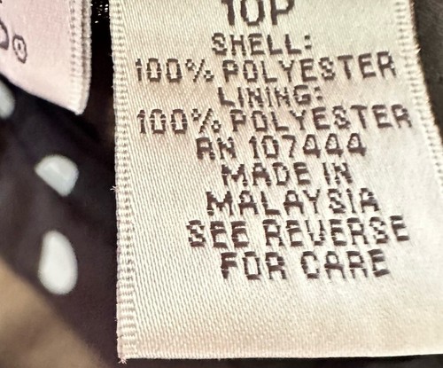 Chadwick’s Womens Blk White Polka Dot Fit Flare Knee L Chiffon Skirt Sz 10P Used - Foto 5 di 9