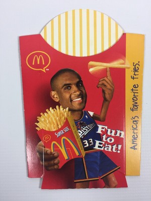 New Mcdonalds Fries Box Grant Hill Detroit Pistons Fun to Eat 1997