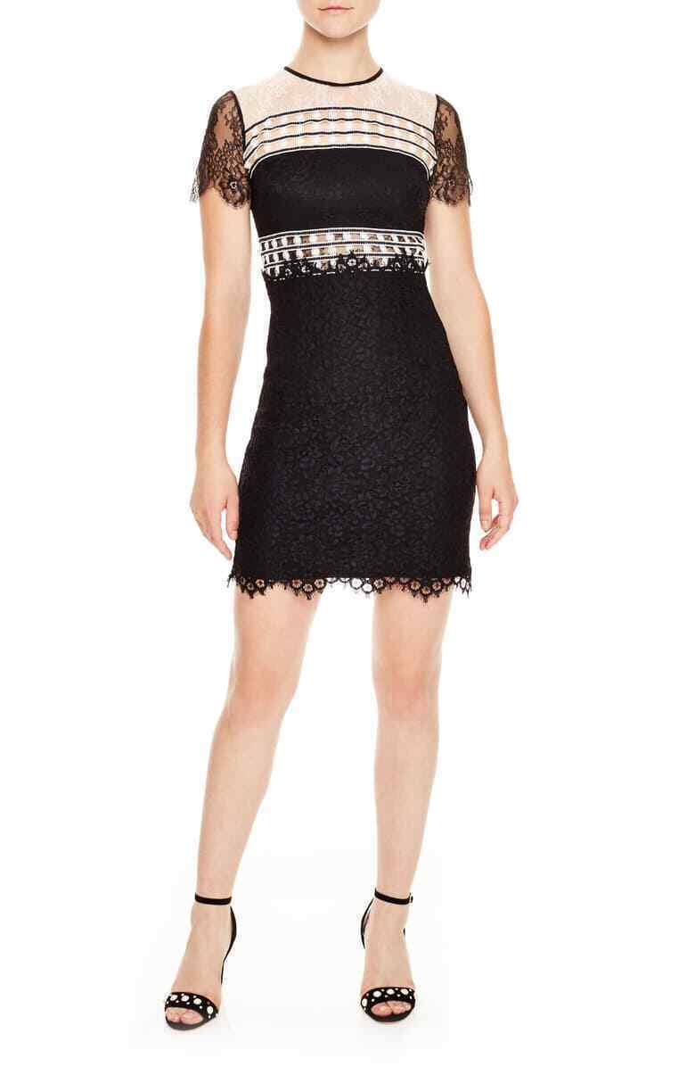 New Sandro Paris Black/White Lace Dress Size 1,2,3 | eBay