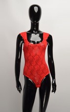 Vintage Roberta 90's Coquette Lace Red Bodysuit Size L