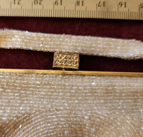 Beautiful Vintage Magid Gold Beaded Purse Clutch W/Beaded Strap & Change Purse - Picture 3 of 5