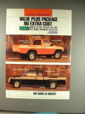 1987 Nissan E Model Hardbody Truck Ad - Value Plus!