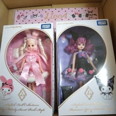 Licca-chan Doll Kuromi My Melody Set Sanrio Takara Tomy Gothic