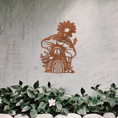 Pilzhaus Metall Wandkunst - verzauberte Gartendekoration - perfektes Geschenk für sie