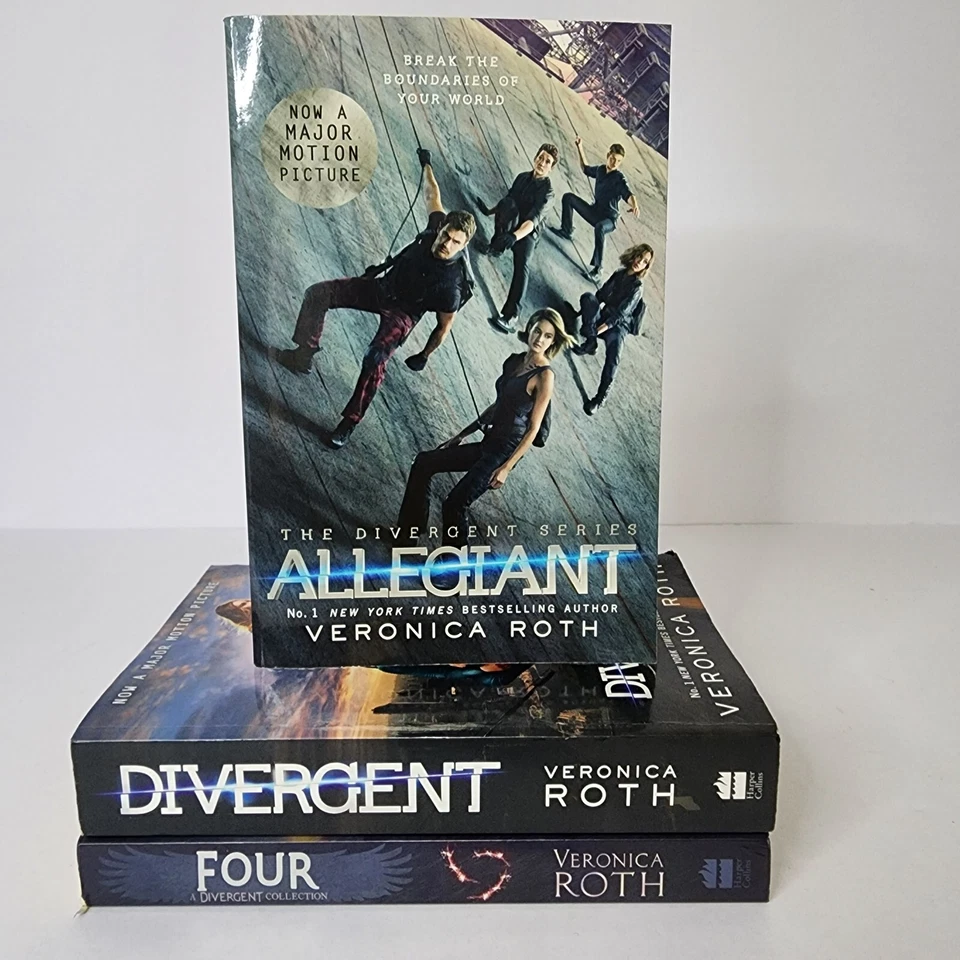 3 x Veronica Roth Books Sci-Fi Mystery Paperback Bundle Divergent Allegiant Four - Image 2 of 4