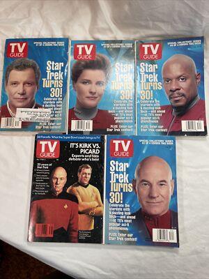 TV Guide STAR TREK Turns 30 Collectors 4 Set Series 96 + Bonus Kirk Vs Picard 91