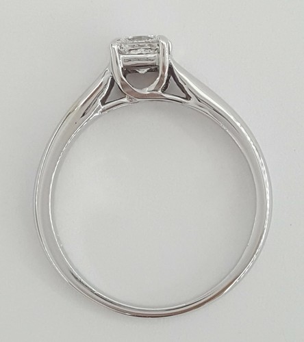 Princess Ideal Cut Diamond Solitaire Engagement Ring 0.52 ct 14K White Gold - Picture 10 of 12